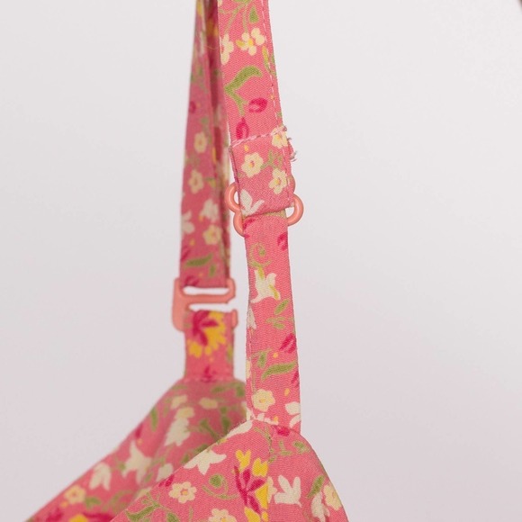 Vintage Express 90s Peach Pink Calico Floral Romper - Extra Small - Picture 8 of 10